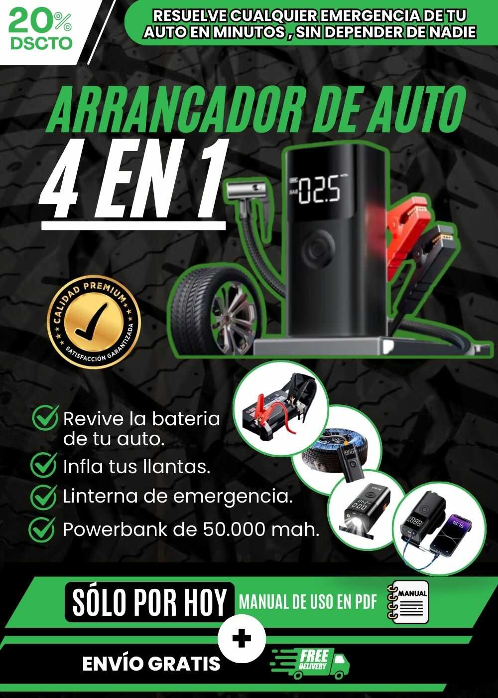 ARRANCADOR DE AUTO 4 EN 1