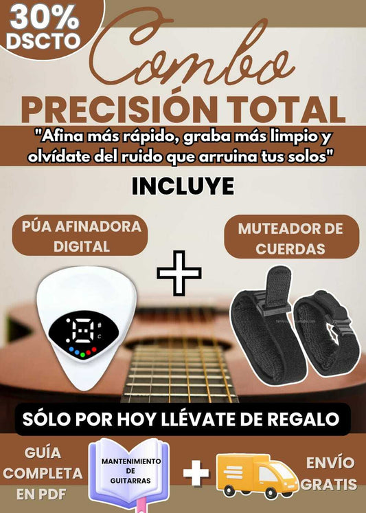 COMBO PRECISIÓN TOTAL: PÚA AFINADORA + MUTEADOR DE CUERDAS